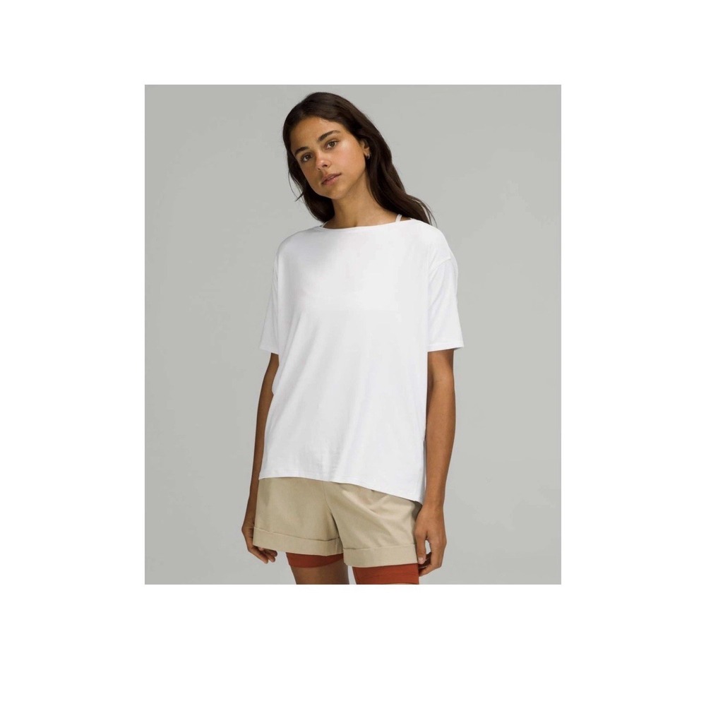 Lululemon Back In Action Oversized Short Sleeve Tee White Size 6